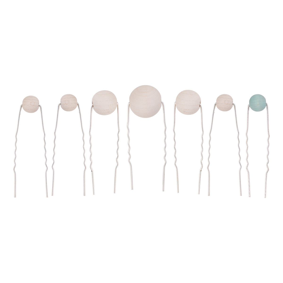 Pioni-pinnisarja 7 kpl, luonnonvalkoinen