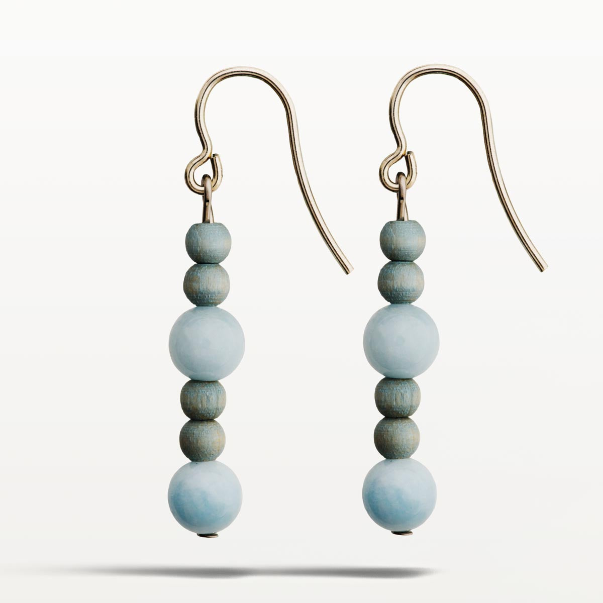 Lasihelmi-korvakorut, vaaleansininen