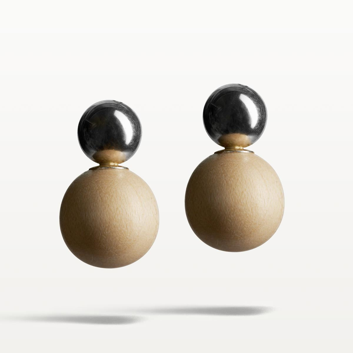 Wood Passion -korvakorut, lakattu puu ja hopea