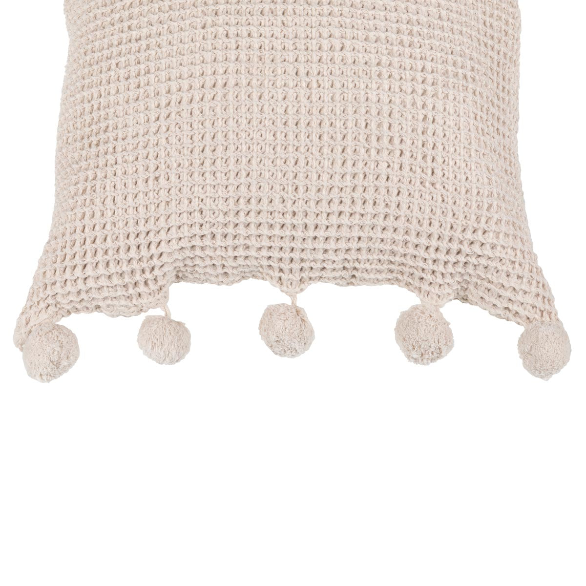 Pom pom-tyynynpäällinen, beige