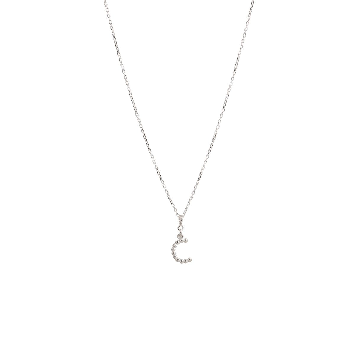 Yllätys-kaulakoru, monogrammi C, hopea