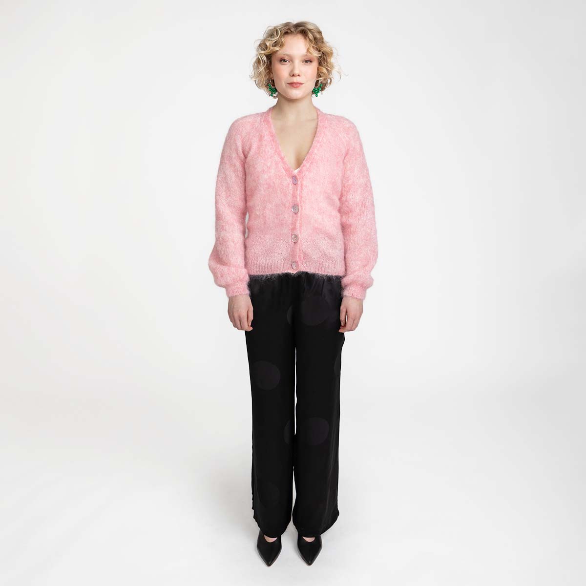 Saimi-neuletakki, vaaleanpunainen