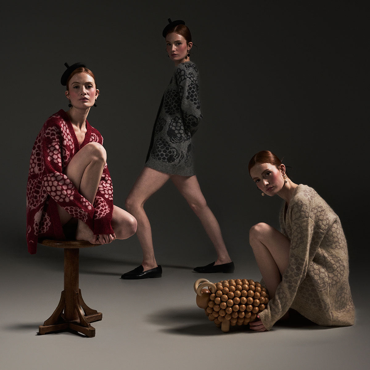 Ellis-neuletakki, Pässi, beige