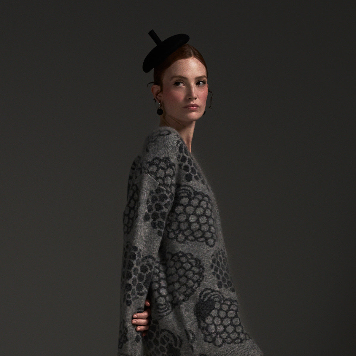 Ellis-neuletakki, Pässi, meleerattu harmaa