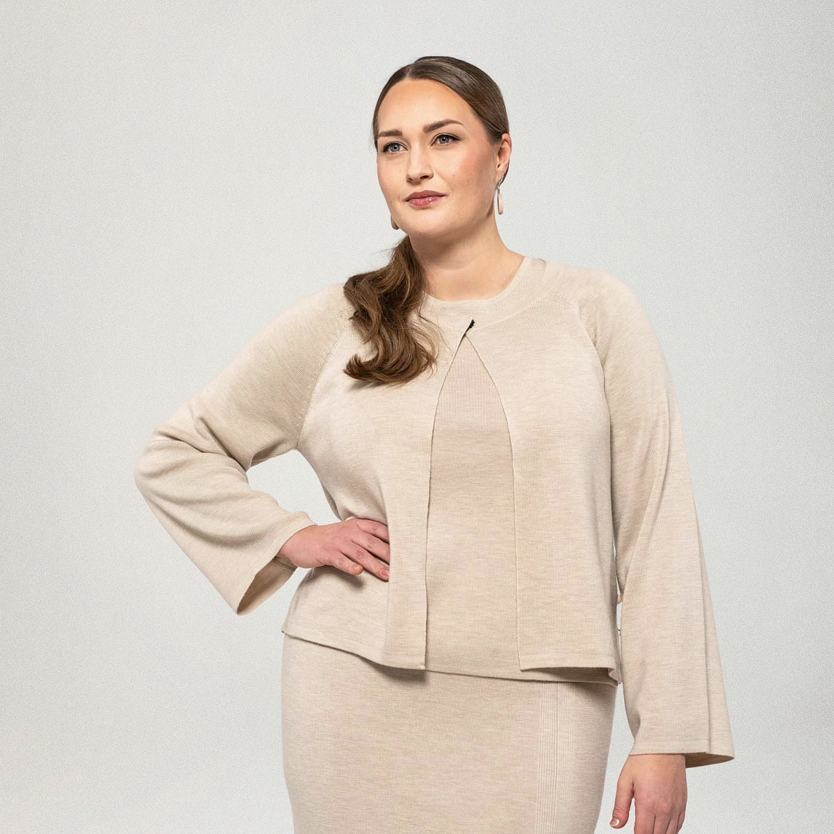 Blanka-neuletakki, beige