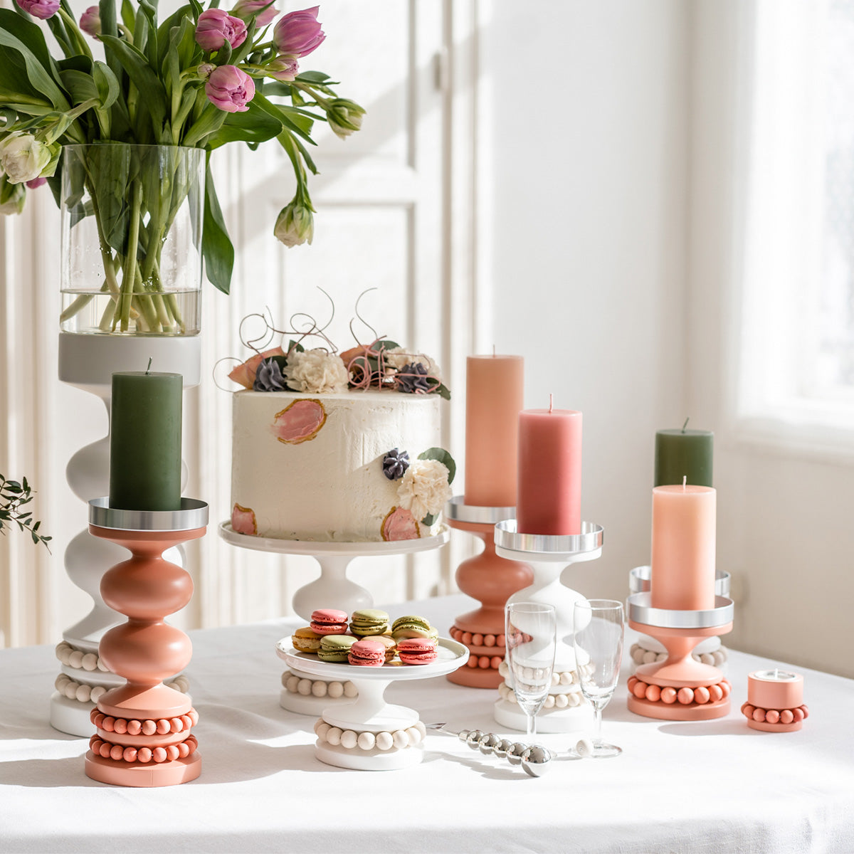 Pom pom-viinilasintunniste, 6 kpl, vaaleat sävyt