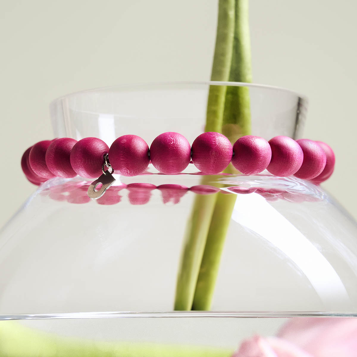 Pore-puukranssi, Ø 14 cm, pinkki