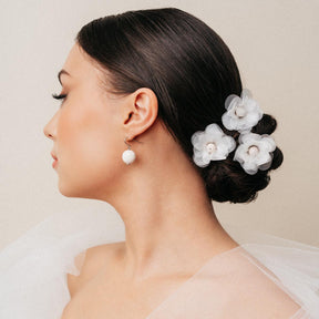 Omenankukka-pinnit, 2 kpl, luonnonvalkoinen