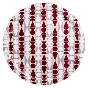 Tonttuparaati-tarjotin, 41 cm, harmaa ja burgundinpunainen