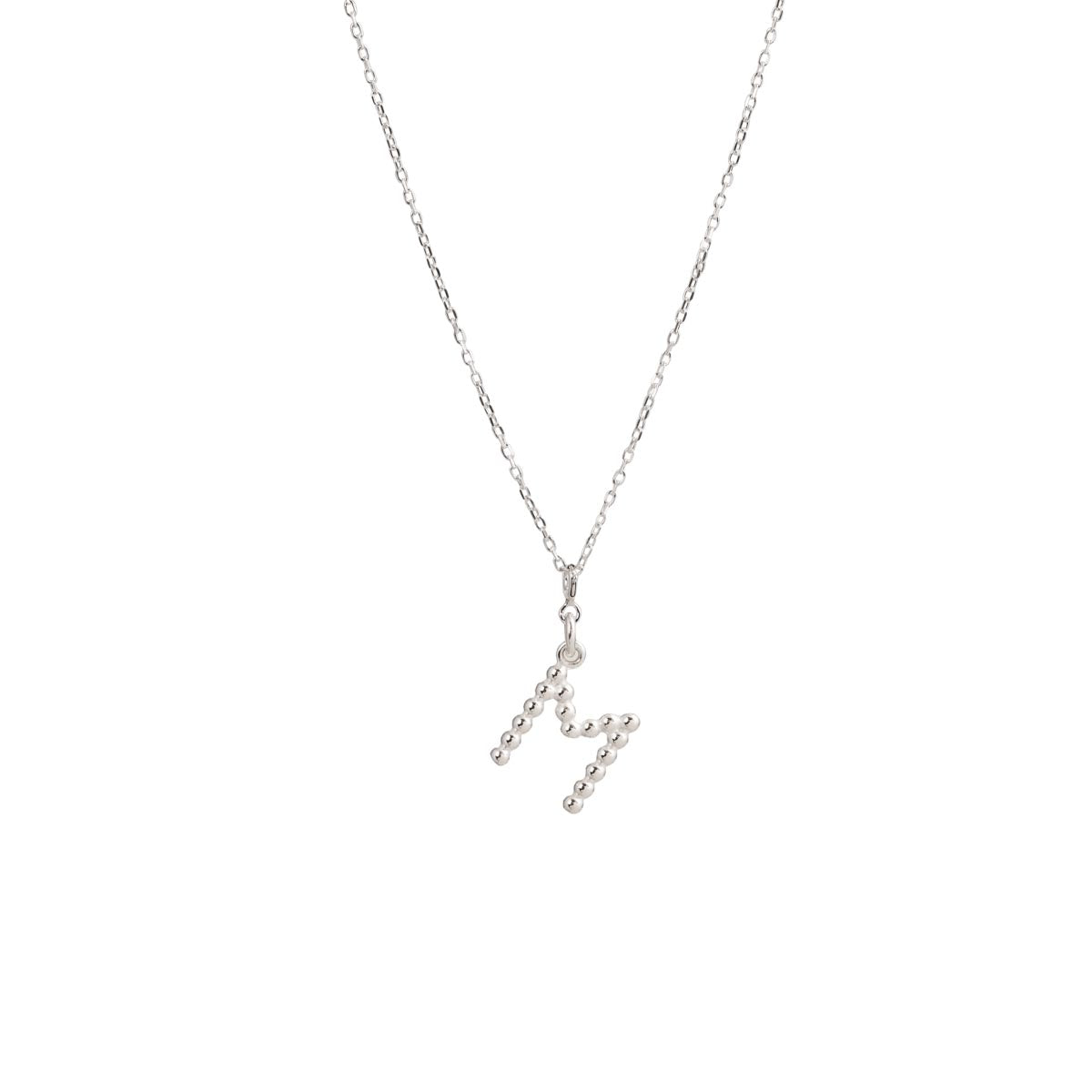 Yllätys-kaulakoru, monogrammi M, hopea