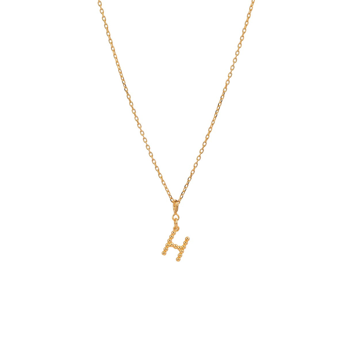 Yllätys-kaulakoru, monogrammi H, kullattu hopea
