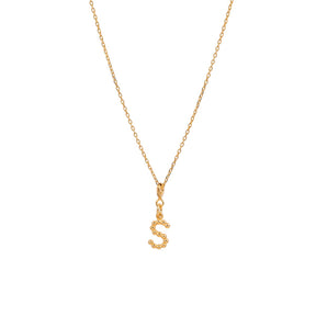 Yllätys-kaulakoru, monogrammi S, kullattu hopea