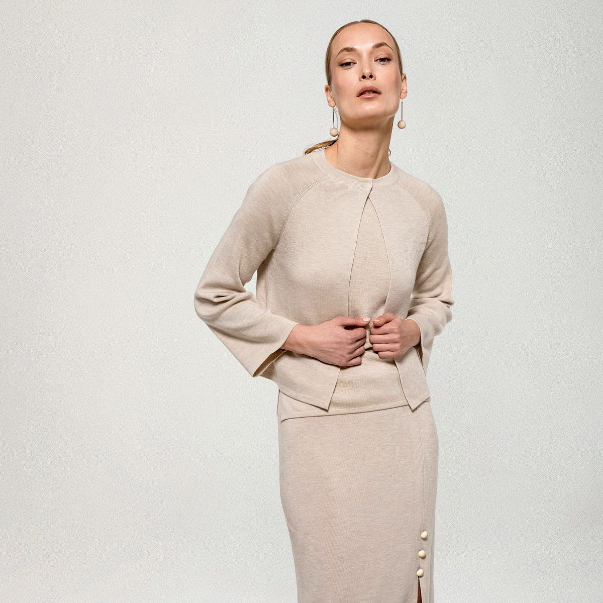 Blanka-neuletakki, beige