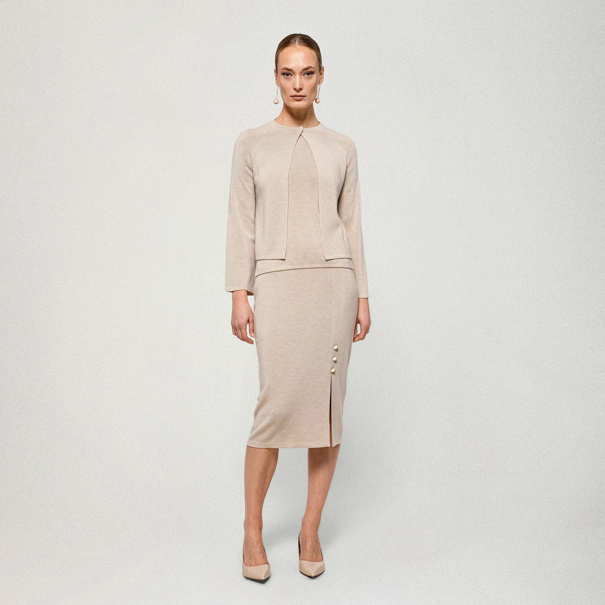 Blanka-neuletakki, beige
