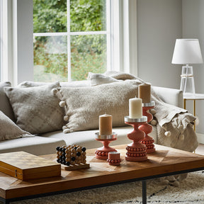 Pom pom-tyynynpäällinen, beige