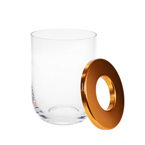 Duo-lasimaljakko, kirkas ja kulta, 16 cm
